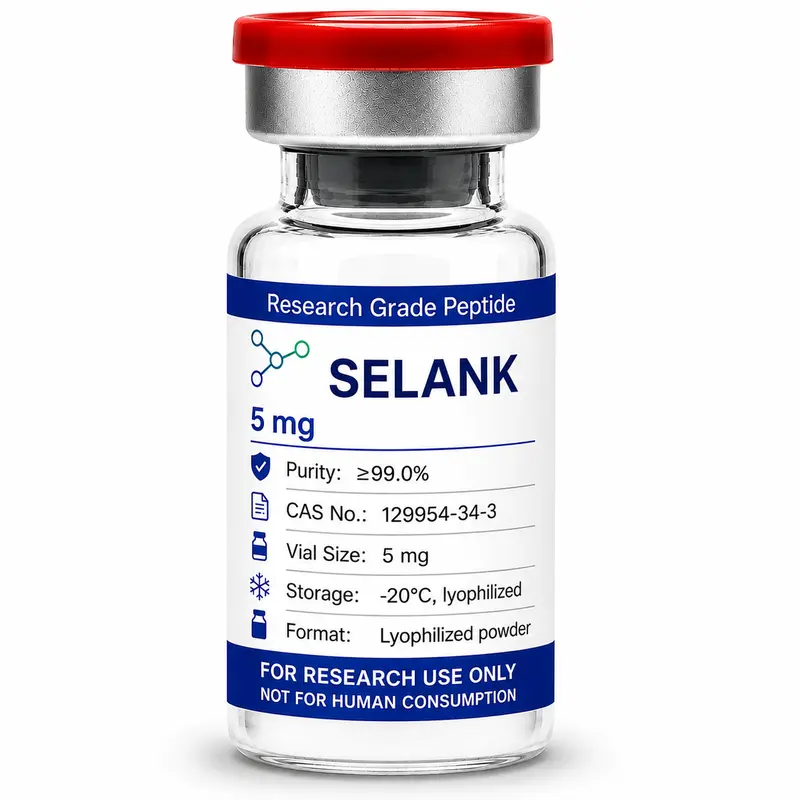 Selank research peptide vial